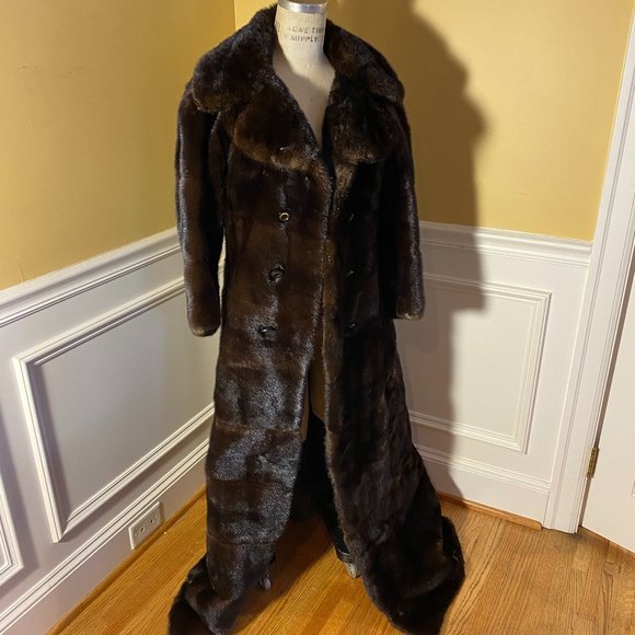 Full Length Brown Mink Fur Coat - Picture 1 of 3